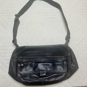 FOSSIL Black Leather Shoulder Bag